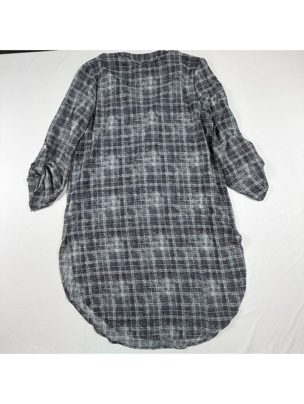 Ces Femme Black and White Plaid Long Sleeve Blouse - Picture 2 of 8